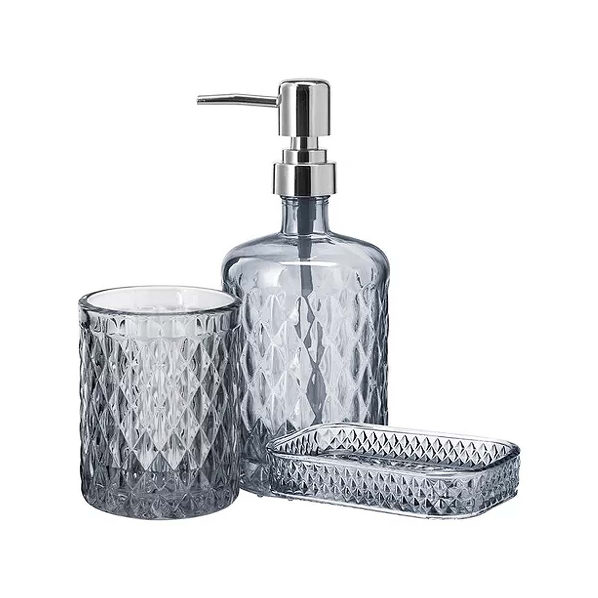 Set baño 3 piezas vidrio DMD-CRS-3BTH HO 