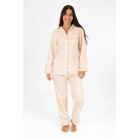 Pijama franela Beige
