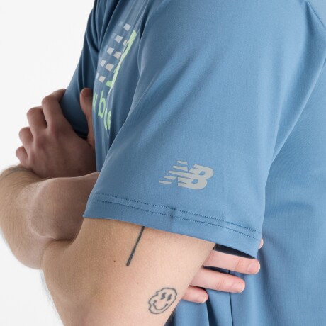 Remera New Balance de Hombre - Performance - MT53070SRU BLUE