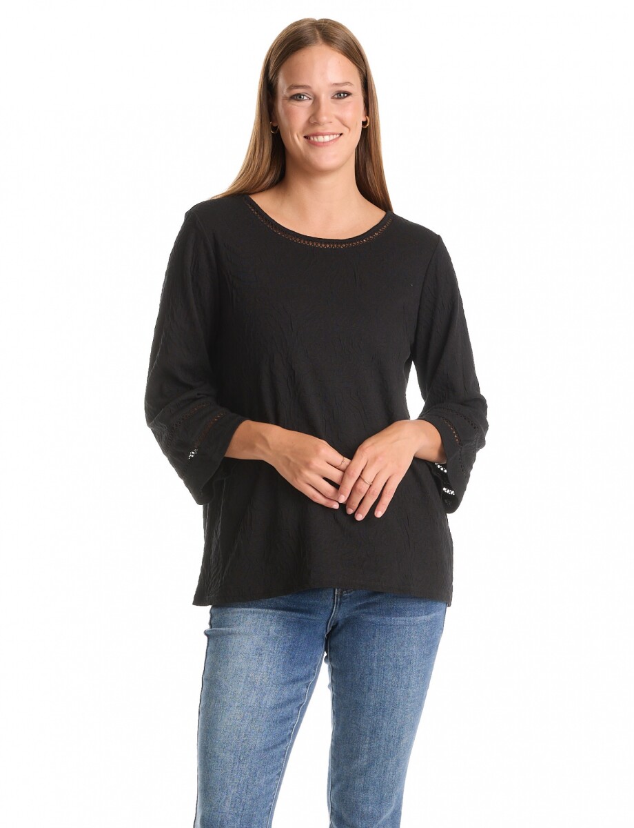 Blusa Gofrada - Negro 