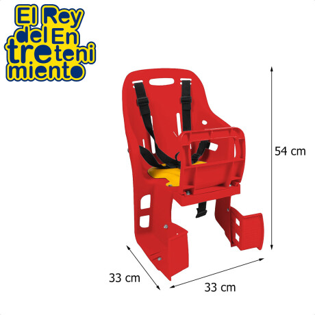 Silla Asiento Trasero P/ Bicicleta Bebe Niño Cinturón Rojo