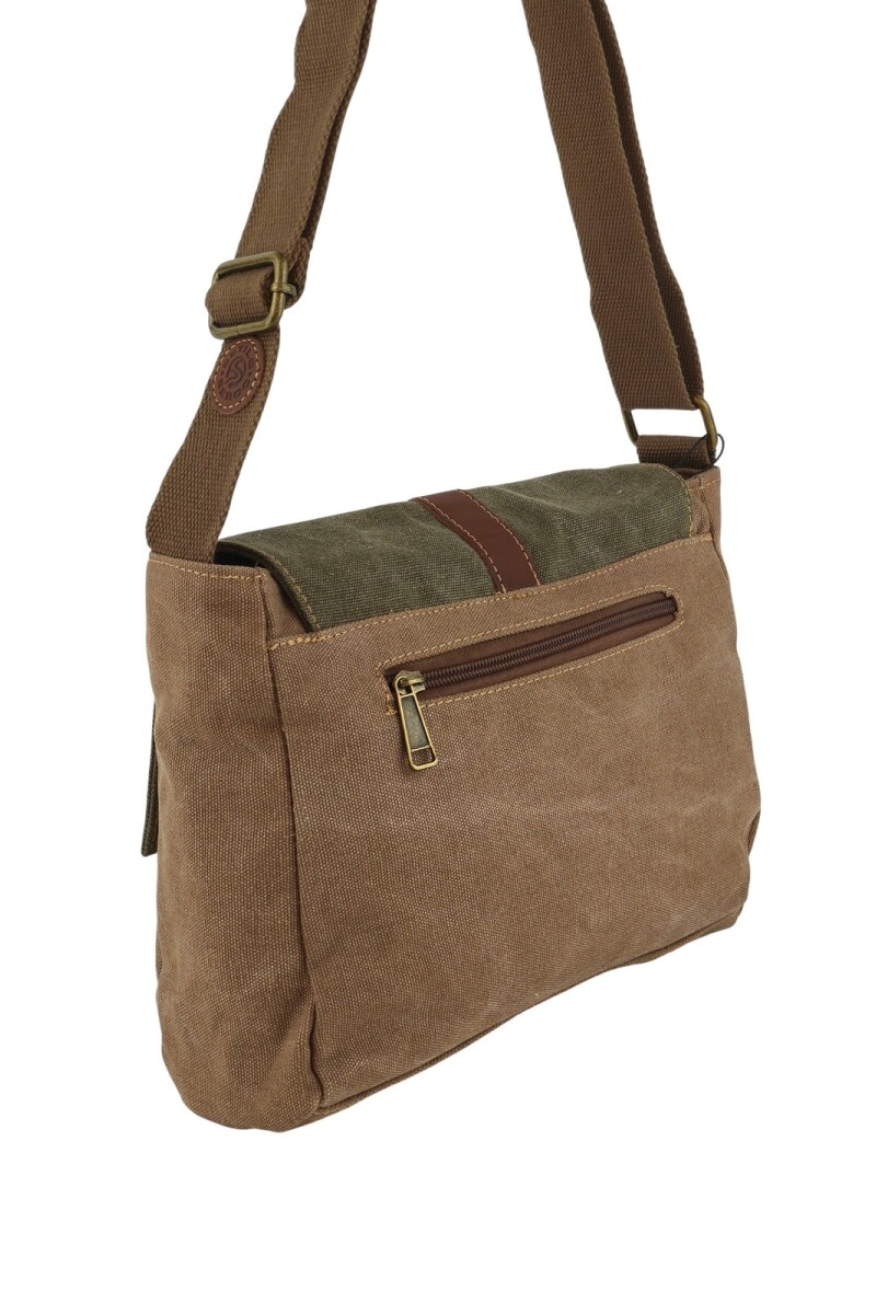 Morral de lona Marrón con Verde