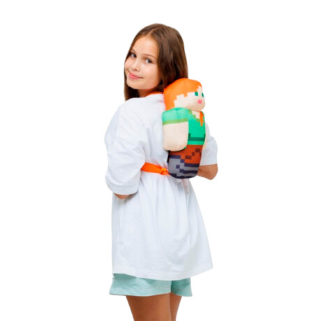 Mochila Minecraft Peluche Porta Objetos Personajes Alex
