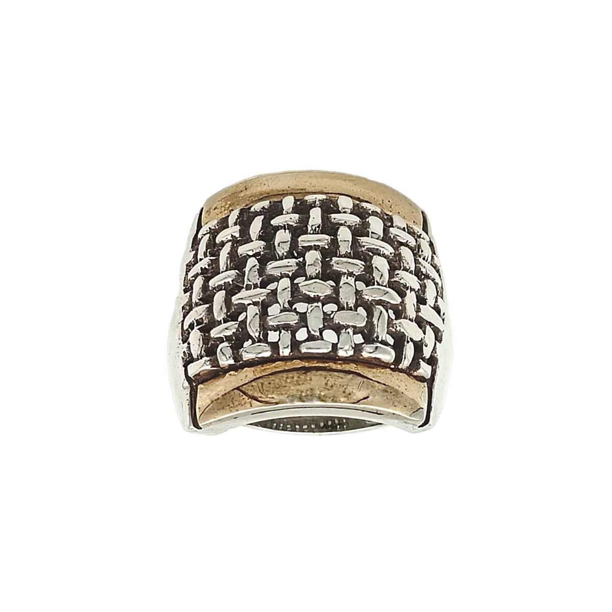 Anillo Calado-Plata y Oro-Sin Piedra-AN5044 - sinpiedra 