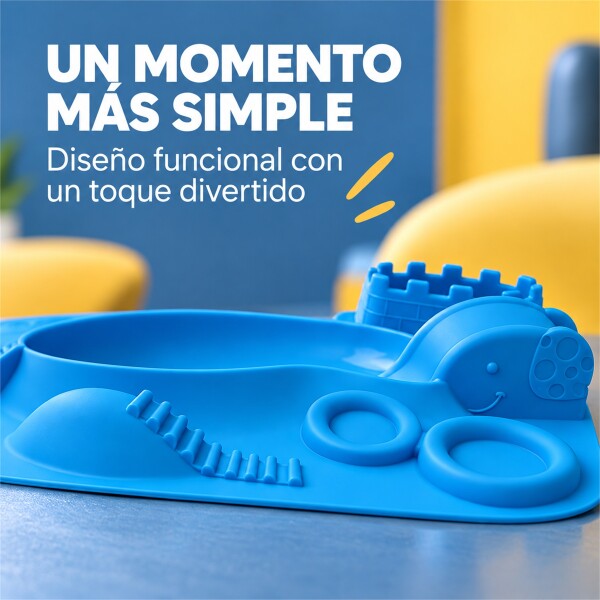 Plato Individual Silicona Marcus & Marcus Con Divisiones Azul 1