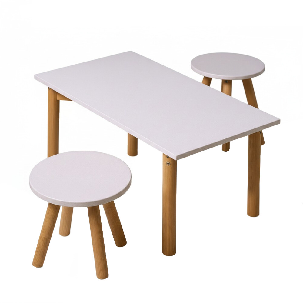 Set infantil : Juego de Mesita + 2 banquitos - Madera maciza Set infantil : Juego de Mesita + 2 banquitos - Madera maciza
