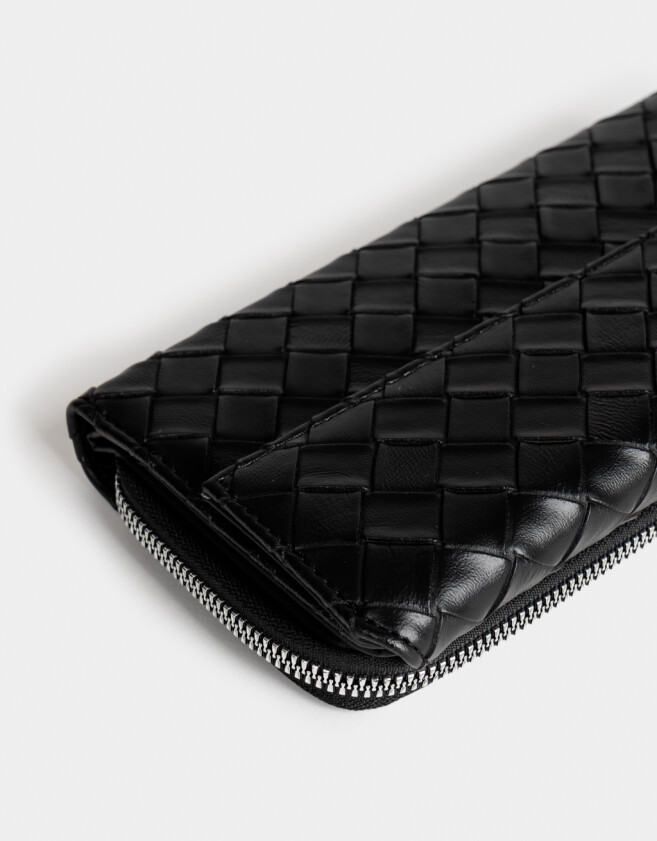 Ficheros Billetera Fichero Trenzada - Negro