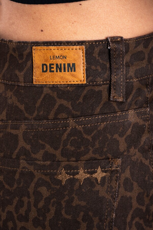 Short Animal Print Marron