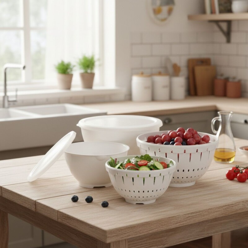 SET BOWL PLAST BLANCO 21X16CM 4PZAS Unica