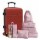 Set de Valija G Rígida 4Ruedas + Set Organizadores X6P/viaje Rojo