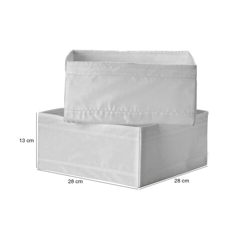 Set 2 Cajas Organizadoras 28x28x13cm Plegables Impermeables Blanco