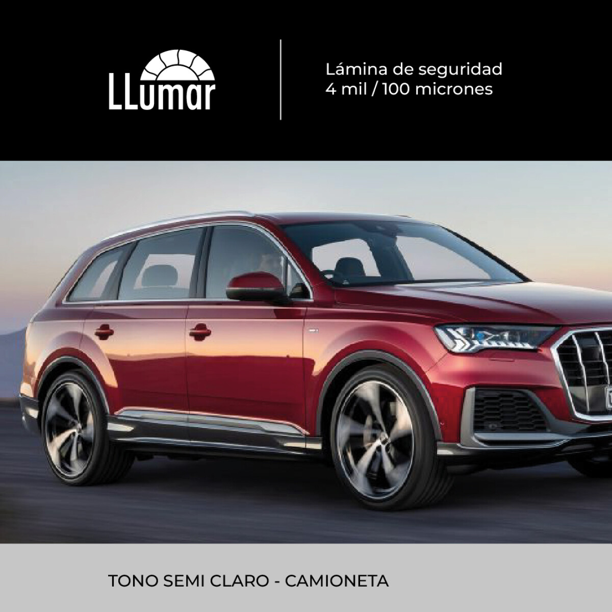 Polarizado Camioneta. Marca: Llumar. Tono: Semiclaro. 100 Micrones 