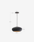 Lámpara de techo Inda de metal con acabado negro Ø 30 cm