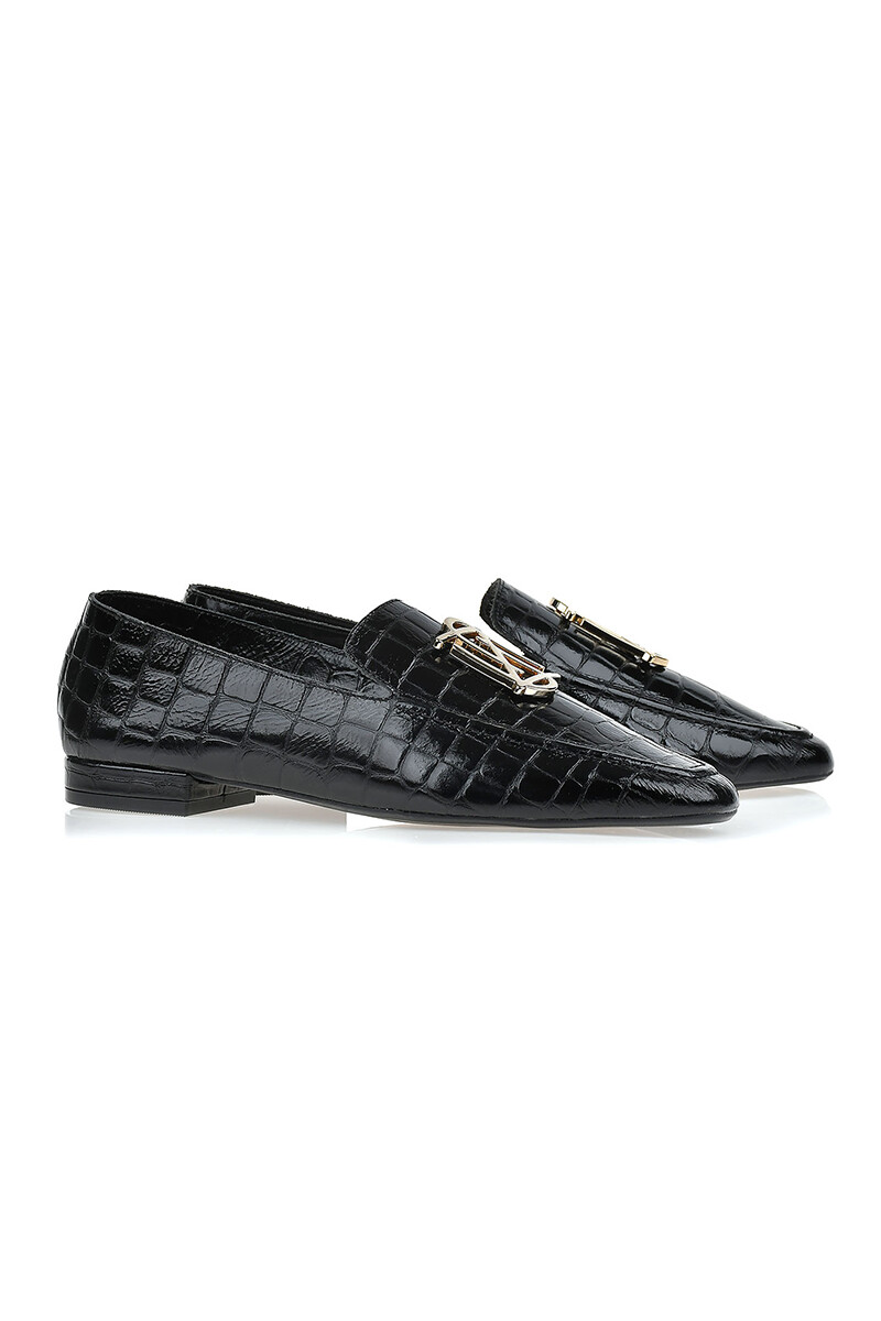 Mocasin Croco - Negro 