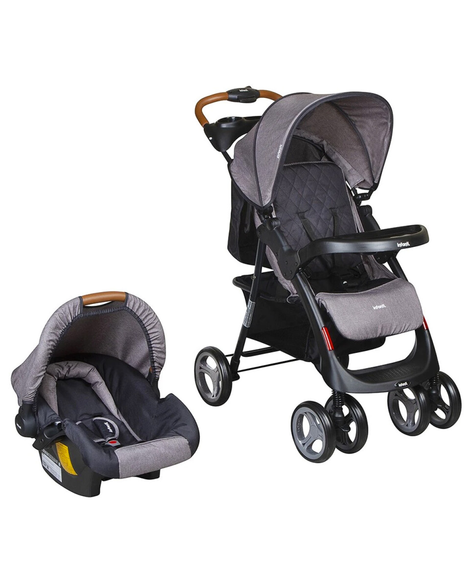 Coche de bebé + silla para auto Infanti Pompeya Travel System New - Gris 