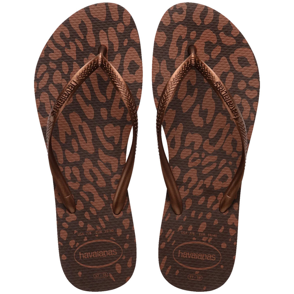 Sandalias de Mujer Havaianas Slim Animals - Animal Print - Marrón Cafe 