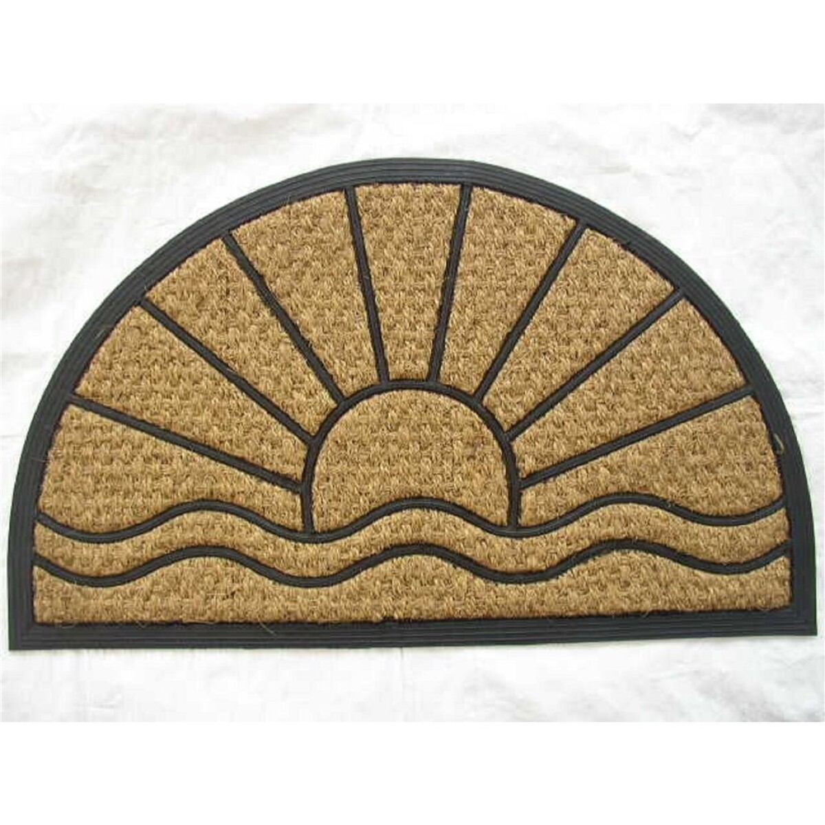 FELPUDO COCO/GOMA SEMICIRCULO 40X60CM H.1CM SOL 