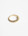 Anillos Chicos Metal Anillo Texturado Bañado En Oro - Dorado
