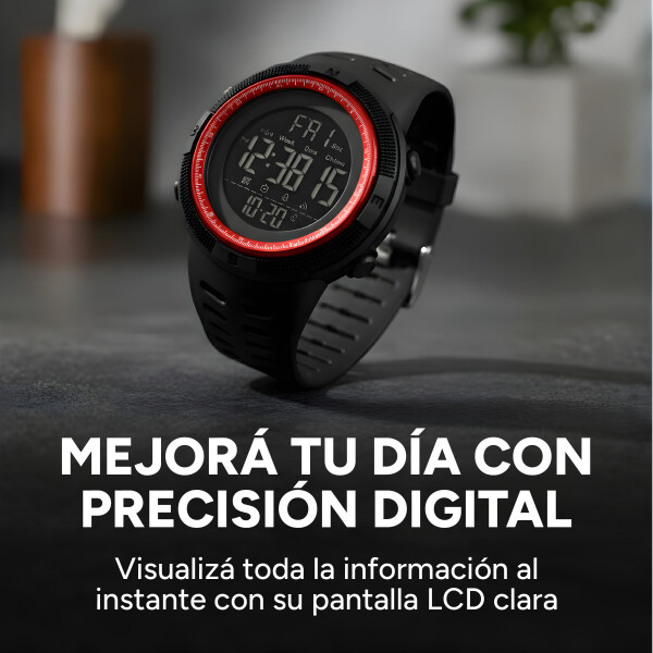 Reloj Deportivo Digital Resistente Al Agua Color Rojo