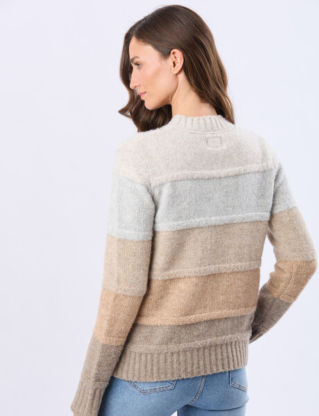 BUZO TEJIDO RAYADO Tostado