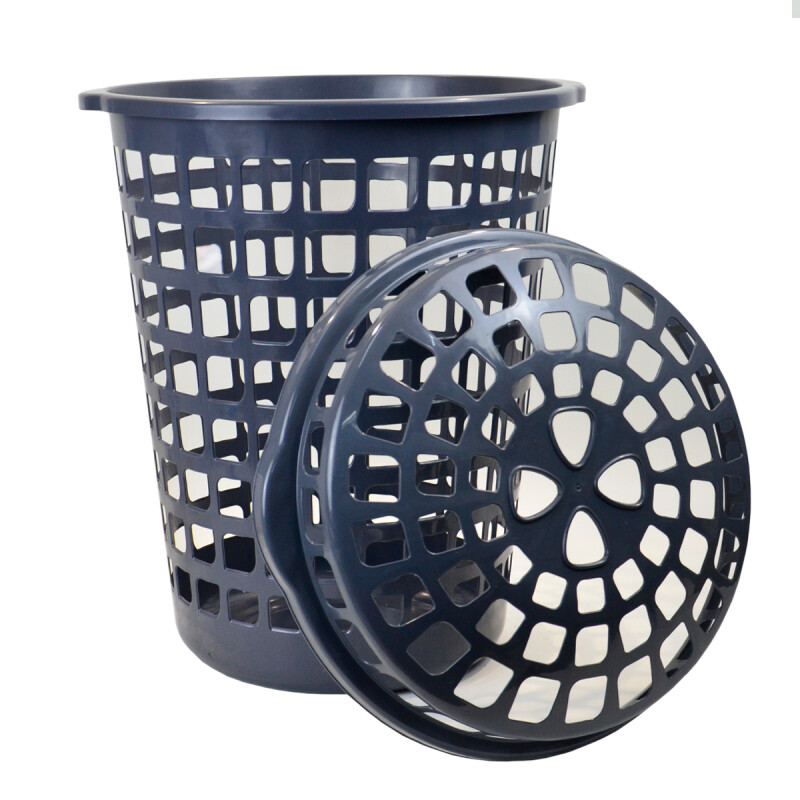 Cesto redondo para ropa con tapa 60 lts GRIS