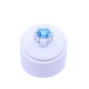 Anillo oro 18k blanco con topacio azul central y 4 brillantes baguette. Anillo oro 18k blanco con topacio azul central y 4 brillantes baguette.
