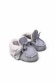 PANTUFLA BEBE MOCASIN PELUDITA Gris