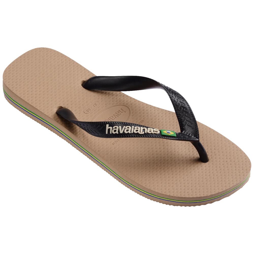 Sandalias Havaianas Brasil Logo Hombre Oro Rosa Negro