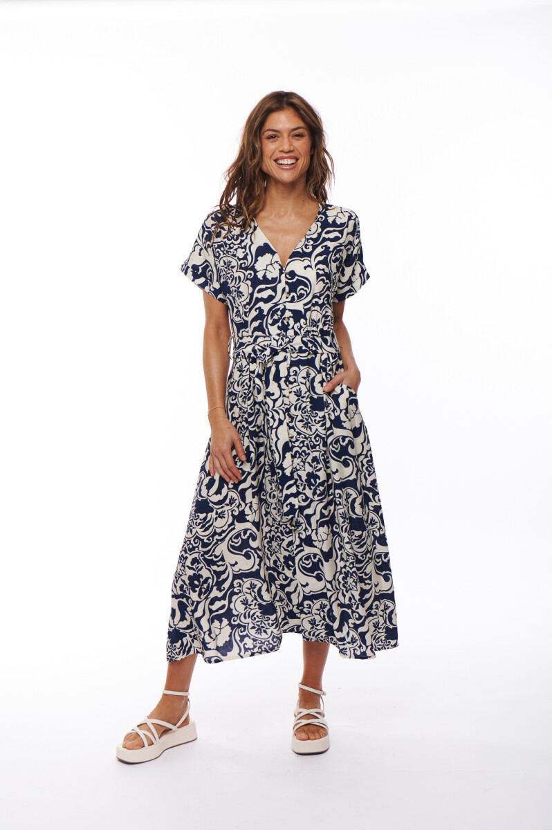 VESTIDO LILIA - ESTAMPADO AZUL 