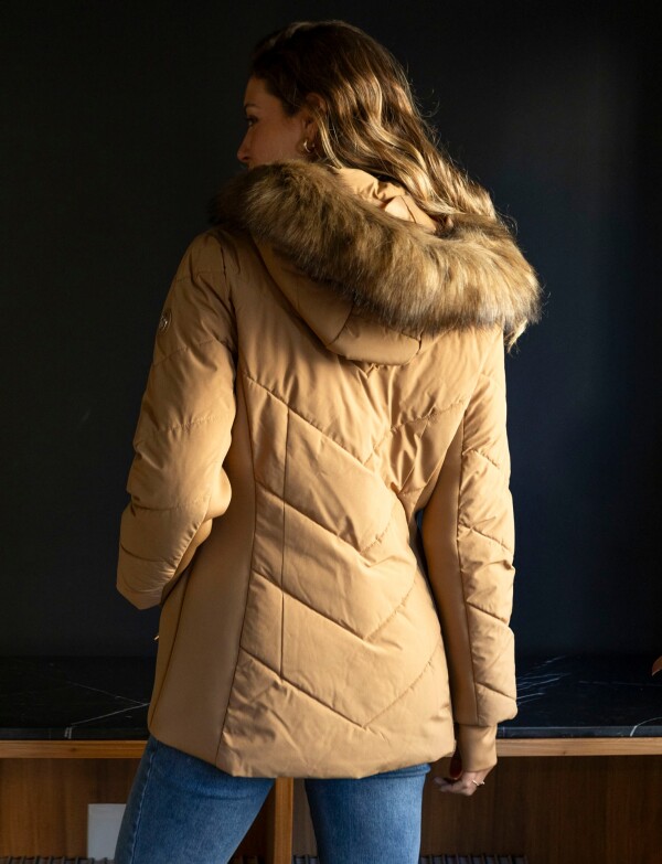 Campera Abrigo Faux Fur TOSTADO