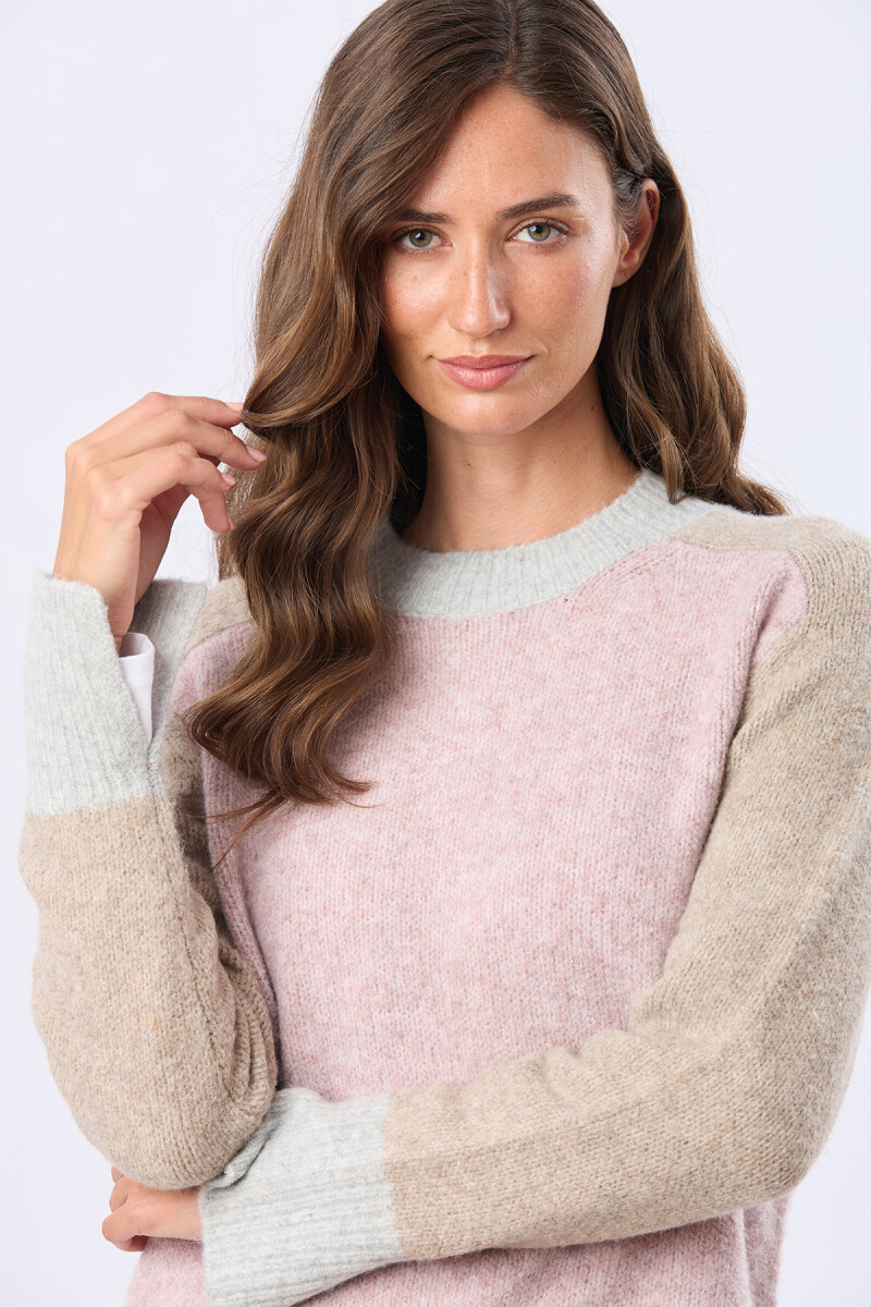 BUZO TEJIDO BLOQUE - Rosa 