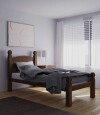 Cama 1 Plaza Madera Maciza Linea Mexicana Oscuro