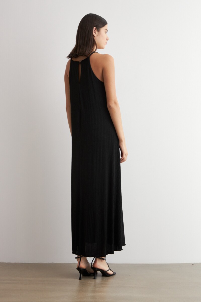 Maxi vestido lurex negro