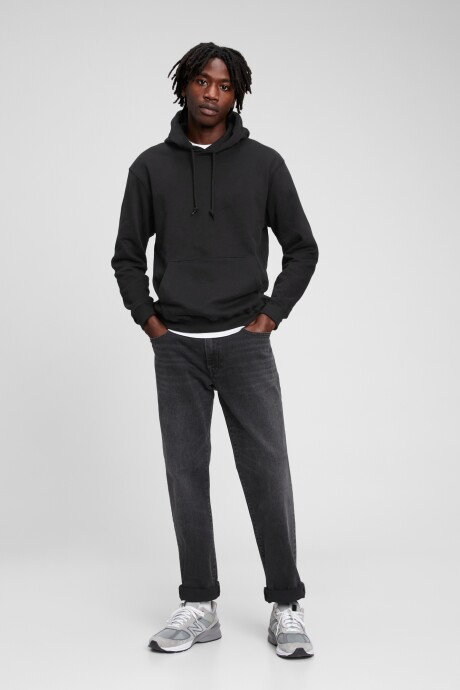 Buzo Canguro Con Felpa Hombre True Black