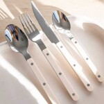 SET X2 TENEDOR DE MESA 20CM AC MANGO BEIGE TOSCANA SET X2 TENEDOR DE MESA 20CM AC MANGO BEIGE TOSCANA