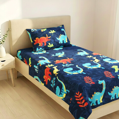 Juego De Sabanas 1 Plaza Toque Algodón Sommier Infantil Dinosaurio - Stegosaurus Juego De Sabanas 1 Plaza Toque Algodón Sommier Infantil Dinosaurio - Stegosaurus