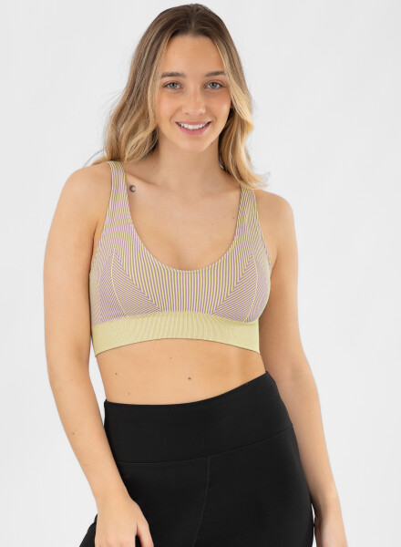 Top deportivo bicolor Verde lima/fluo