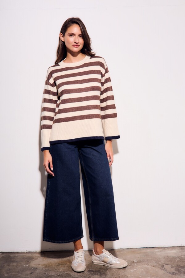 Sweater Rayado Marrón