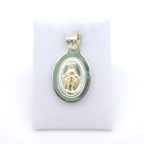 Medalla religiosa de Plata 925 y double en oro 18 ktes MILAGROSA