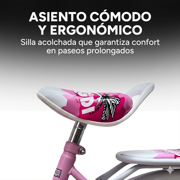 Bicicleta infantil Shengdi Rod 12 Canasto Parrilla Rueditas Color Rosa Claro