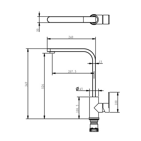 MONOCOMANDO COCINA EN BRUSHED NICKEL - SERIE SALEMI 000