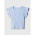 SS BRANNANS RIB FLUTTER TOP BICOASTAL BLUE