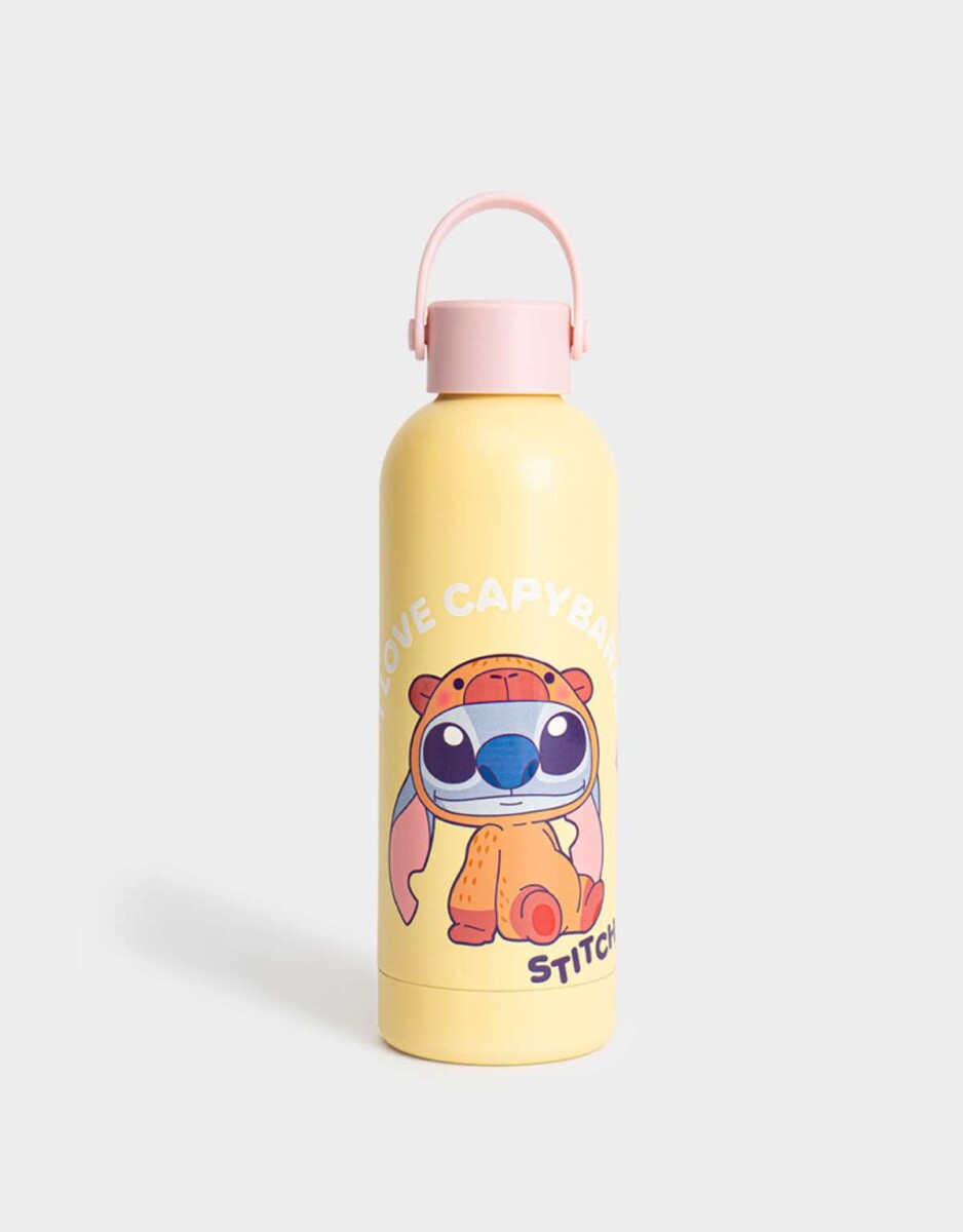 Botella Metálica ''stitch Capybara'' - Amarillo Medio 