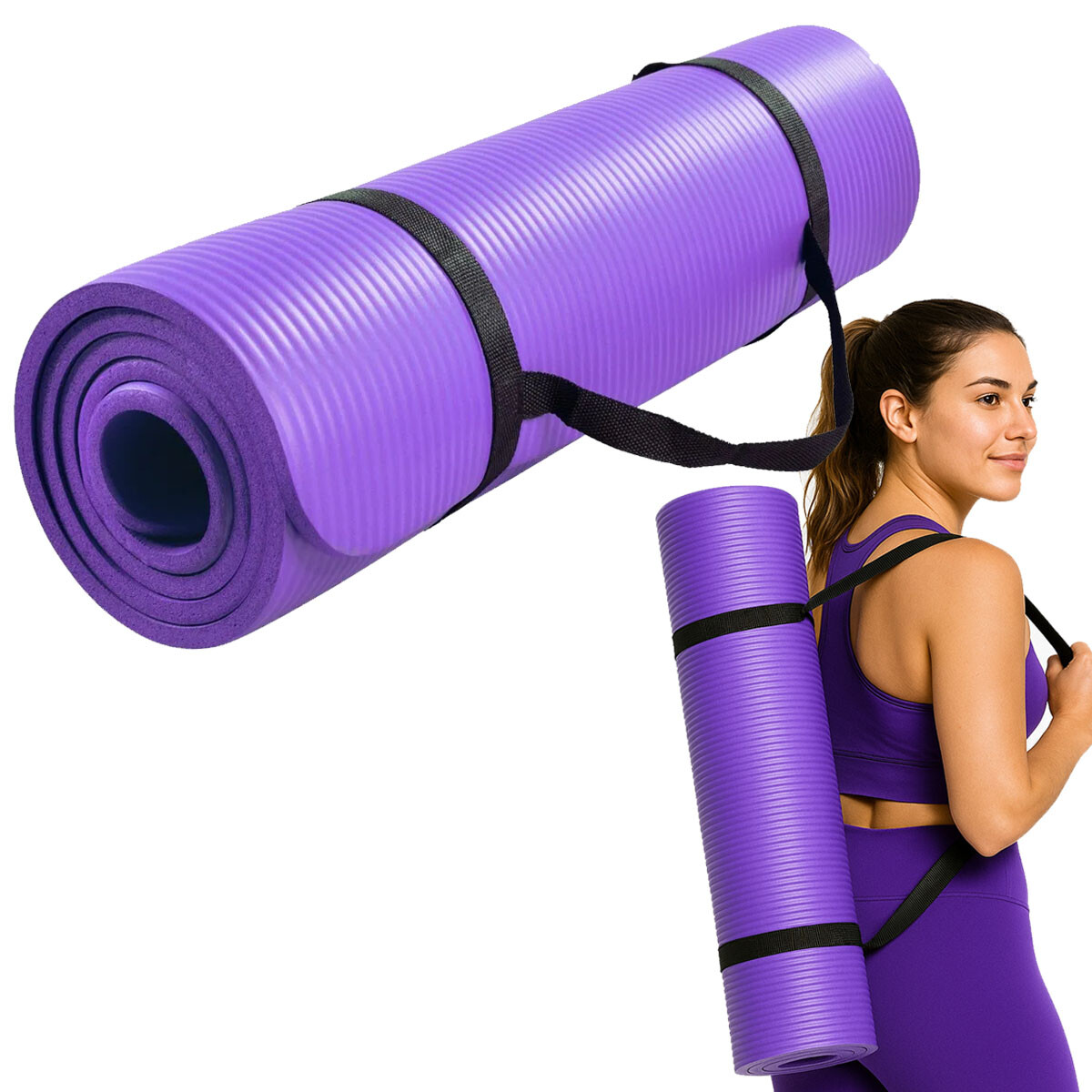 Colchoneta De Yoga Antideslizante 15mm - Violeta 