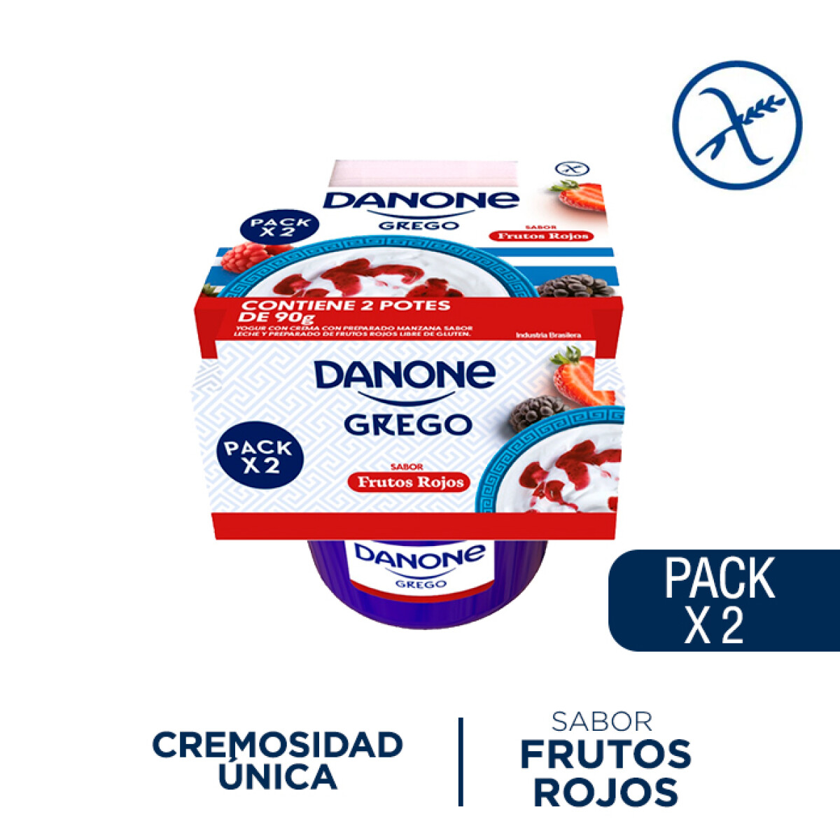 Yogurt Griego Danone Frutos Rojos x2 