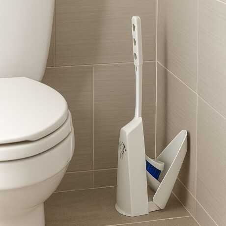 Escobilla de baño con soporte AZUL/BLANCO