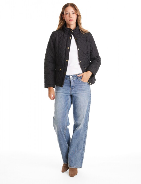 Campera Capitoneada & Trabas De Ajuste NEGRO