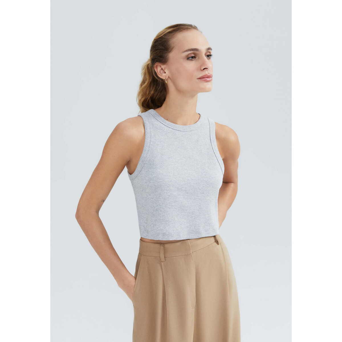 BLUSA SM FEM - CINZA MESCLA 