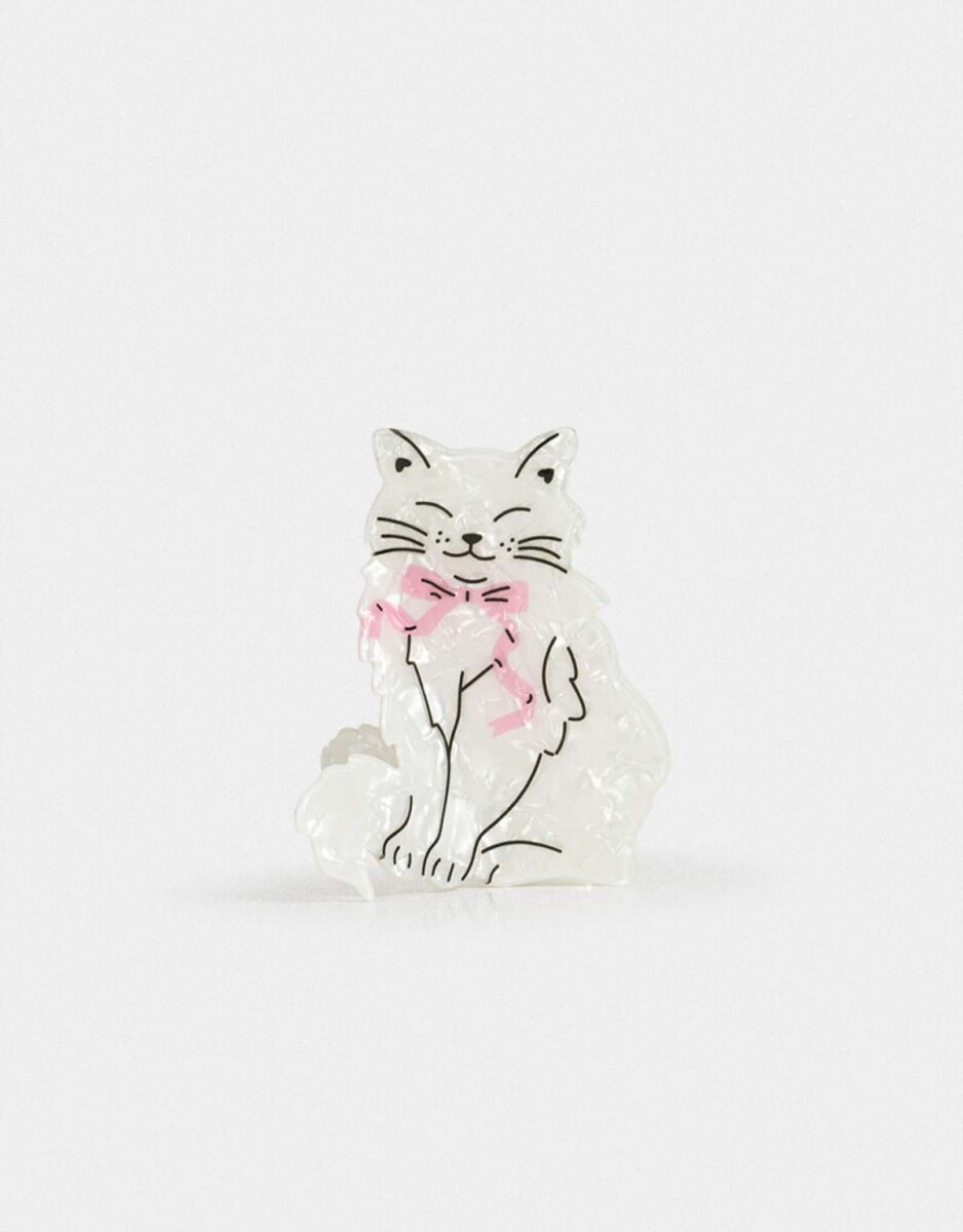 Broche Acrílico Animalito - Blanco Crudo 