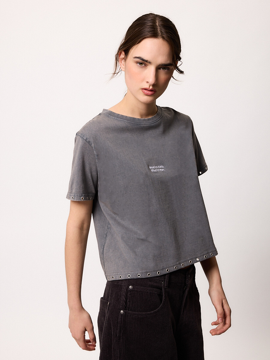 T-SHIRT M/C CIELITO DIXIE Gris Piedra